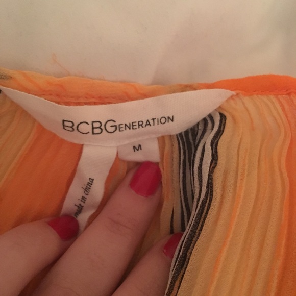 BCBG Orange striped blouse - Picture 3 of 3